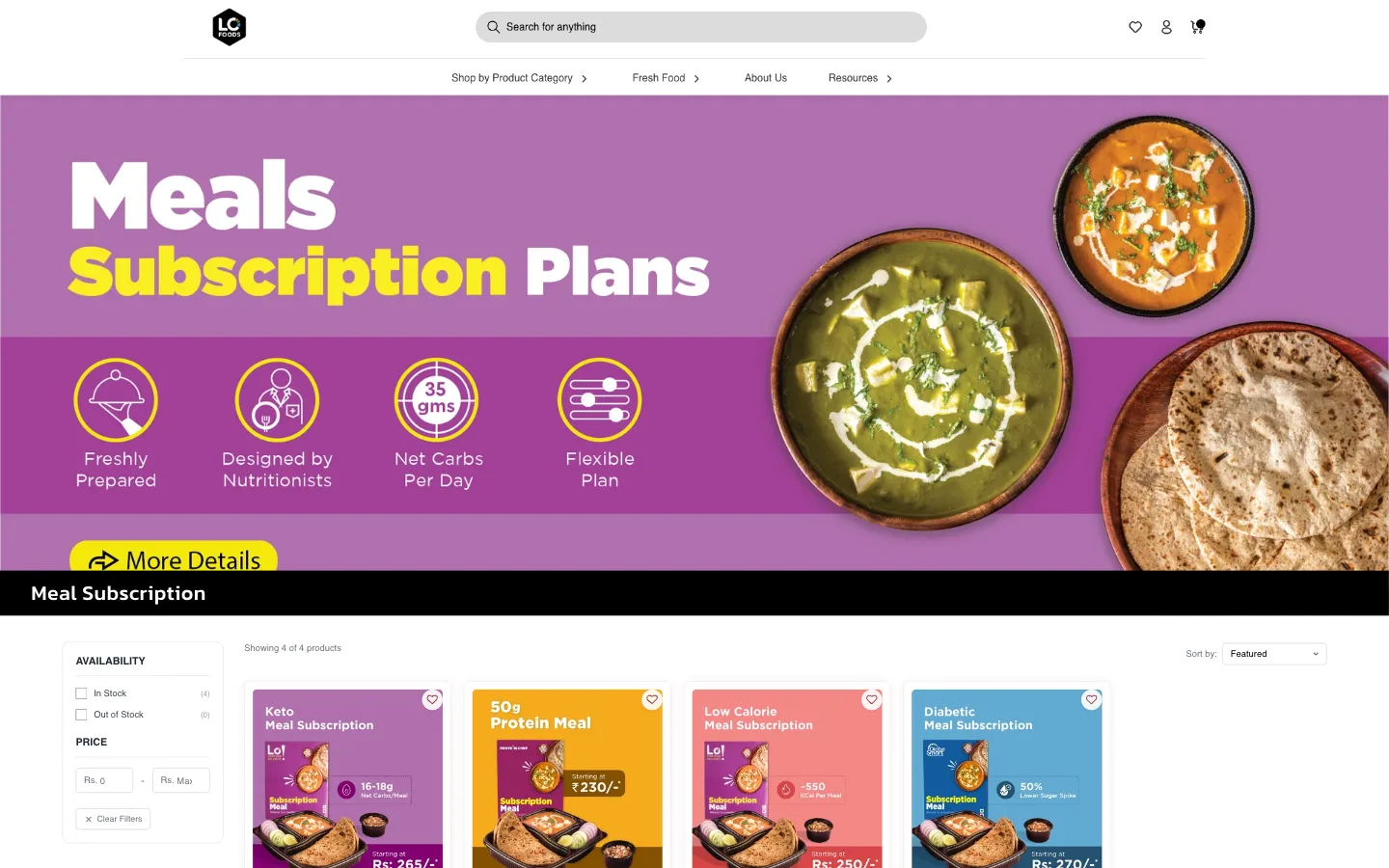 LoFoods — screenshot of the product